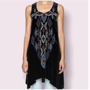 Johnny Was Aztec Aveza Tunic Dress Velvet Silk Blend